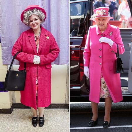 Queen Elizabeth costume 
Pink coat 
Loafers 
100th school day costume 

#LTKshoecrush #LTKstyletip #LTKfindsunder100