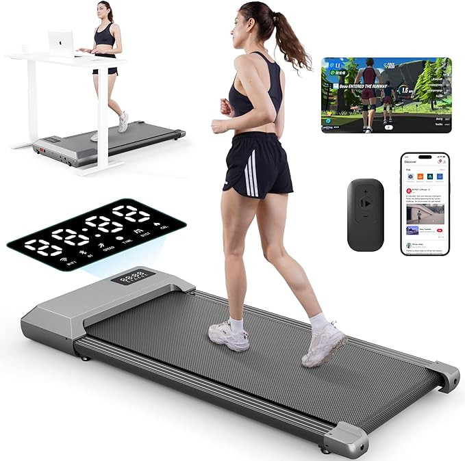 Under Desk Treadmill with APP, Intelligent Walking Pad Treadmill for Home Office, Portable Walkin... | Amazon (US)