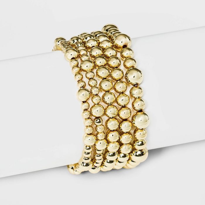 SUGARFIX by BaubleBar Gold Beaded Bracelet Set - Gold | Target