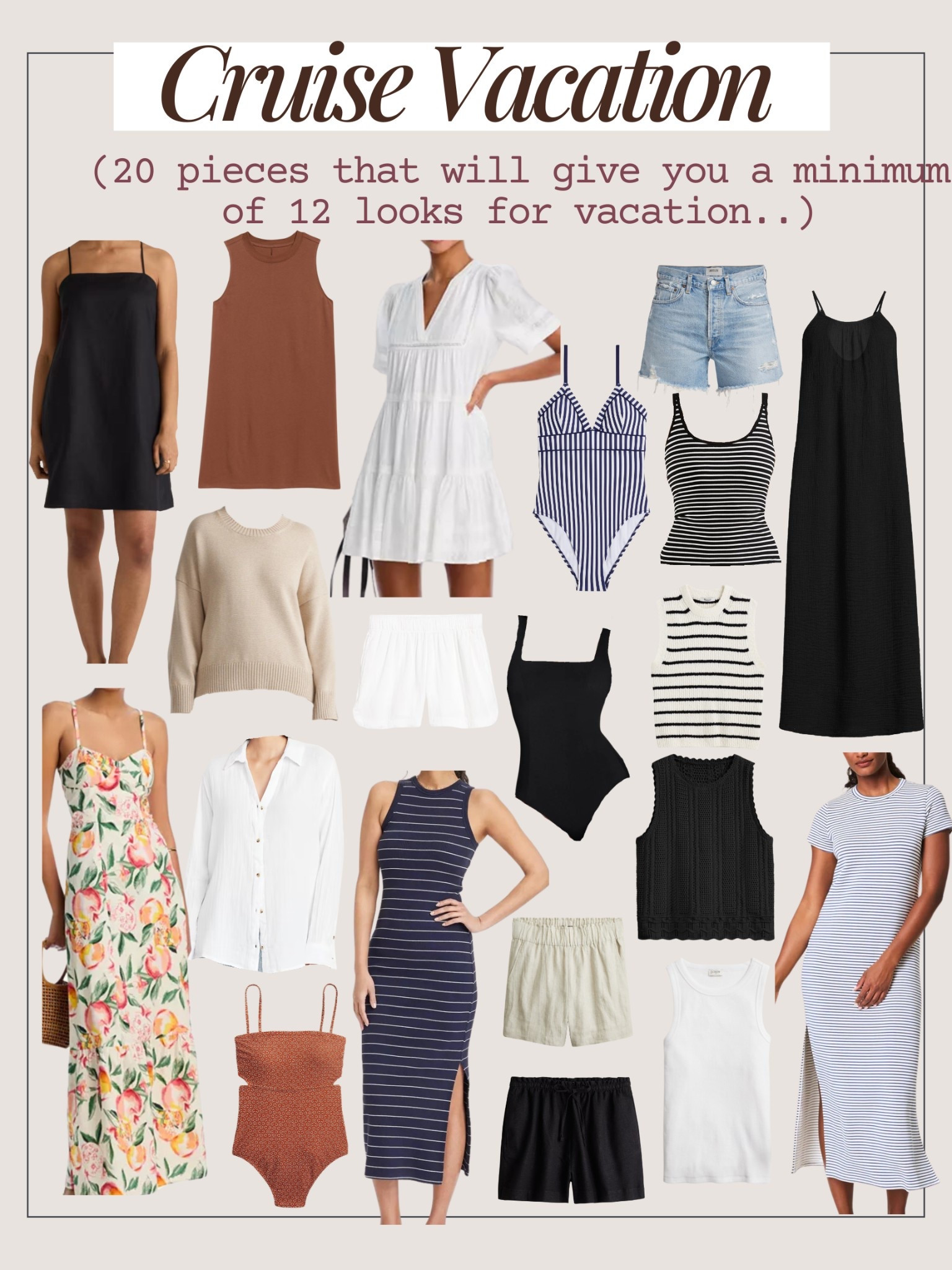 Cruise vacation capsule / beach vacation / 
This capsule is filled with items I own and love, brands I shop from all the time and basics that are in my own closet! This is what I would wear on a cruise 

#LTKTravel #LTKSwim #LTKFindsUnder100