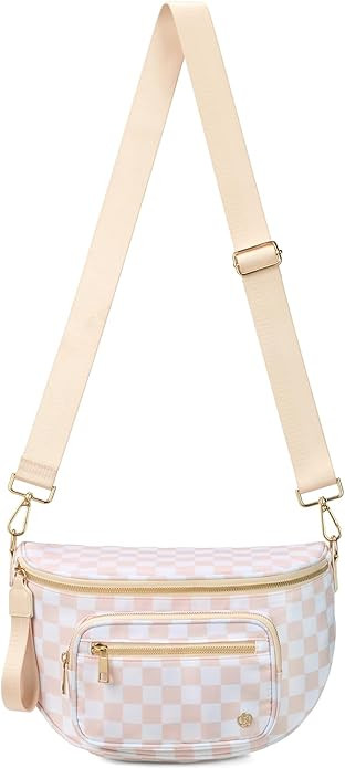 BOSTANTEN Crossbody Bags for Women Cross Body Purse Checkered Bum Bag, Large Diaper Purse for Mom... | Amazon (US)