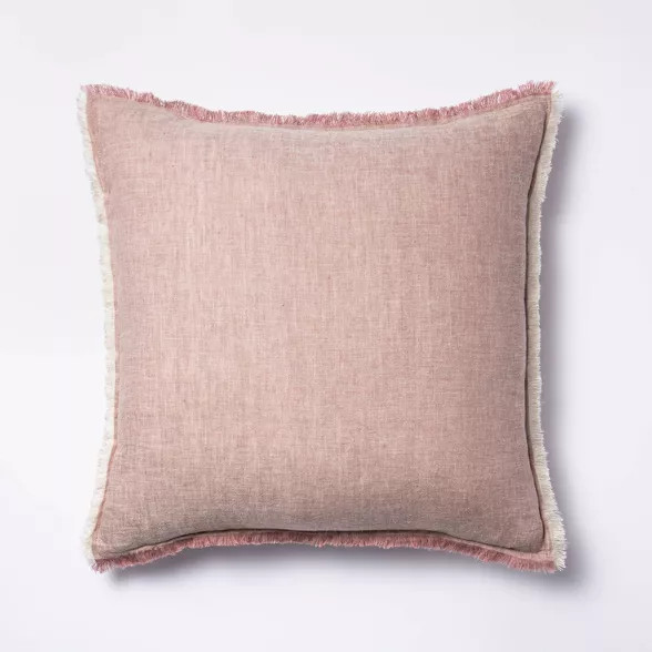 Linen Throw Pillow with Contrast Frayed Edges - Threshold™ designed with Studio McGee | Target