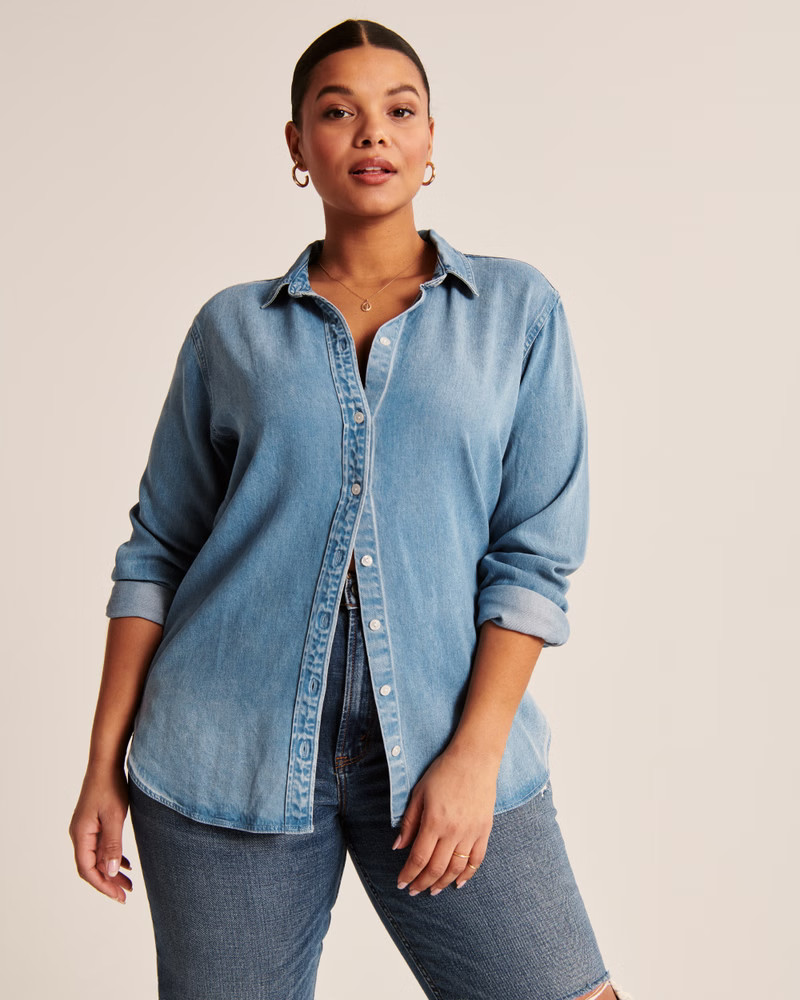 90s Boyfriend Chambray Shirt | Abercrombie & Fitch (US)