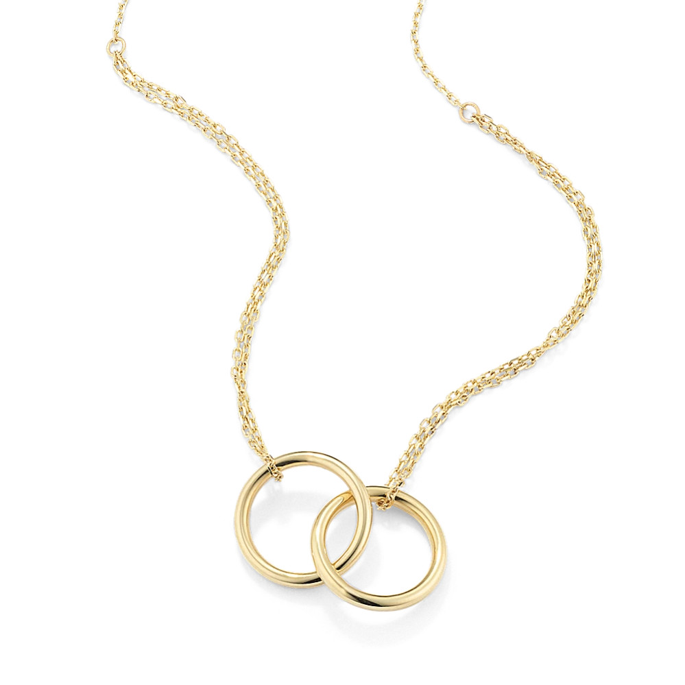 14K Yellow Gold Interlocking Circles Necklace | Shane Co