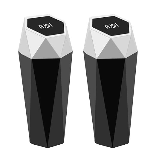 Mini Car Trash Can with Lid, New Car Dustbin Diamond Design, Mini Garbage Bin for Automotive Car,... | Amazon (US)