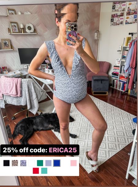 25% off my maternity one piece swimsuit with pink blush discount code: ERICA25 🤍✨ Size up one if super pregnant!

#LTKswim #LTKbump #LTKsalealert