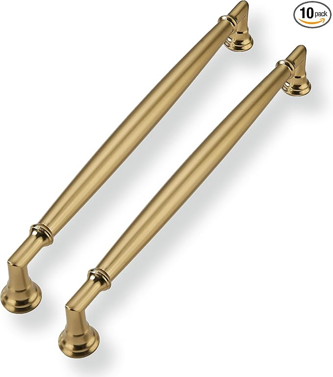 10 Pack 8 Inch Hole Center Champagne Bronze Cabinet Pulls Heavy Duty Solid Antique Cabinet Pulls ... | Amazon (US)