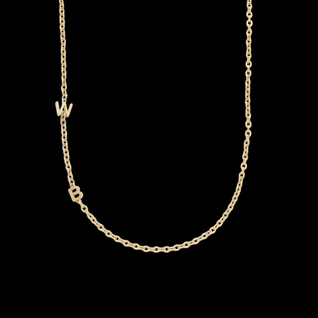 Sideways Initials Necklace | Mint & Lily