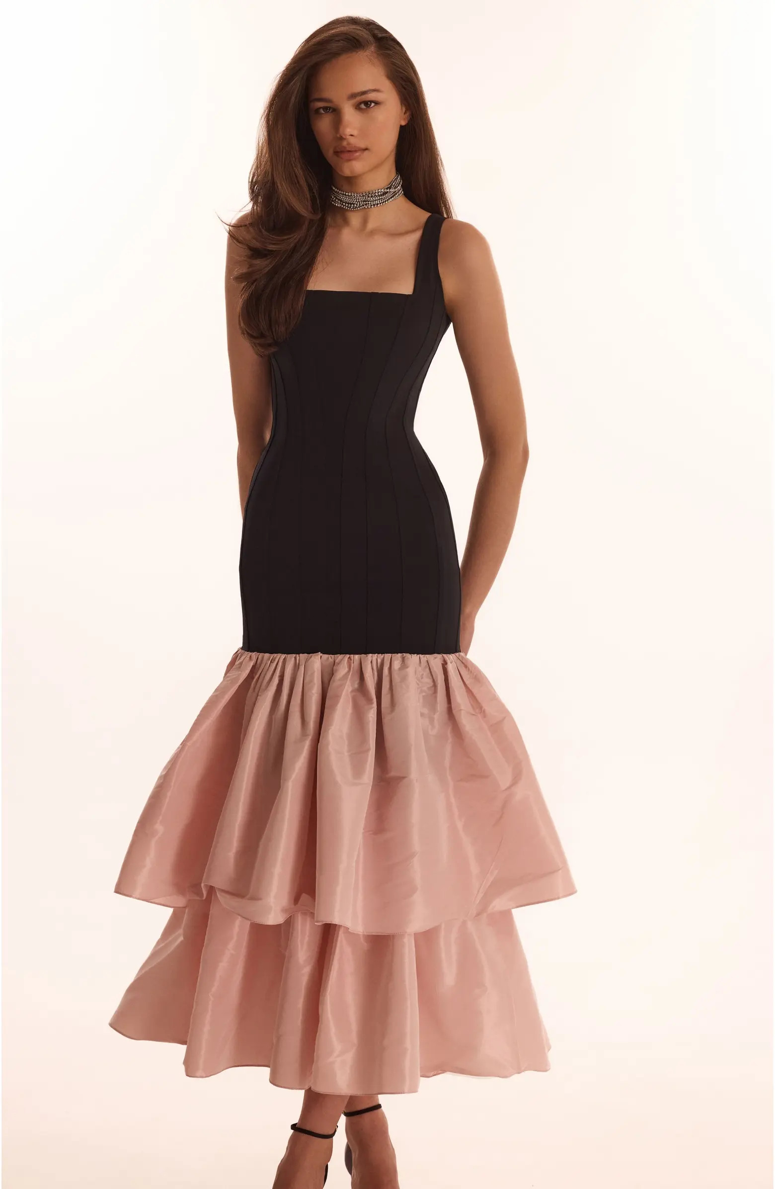 Milla Fitted Formal Occasion Maxi Dress with Tiered Puffy Skirt | Nordstrom | Nordstrom