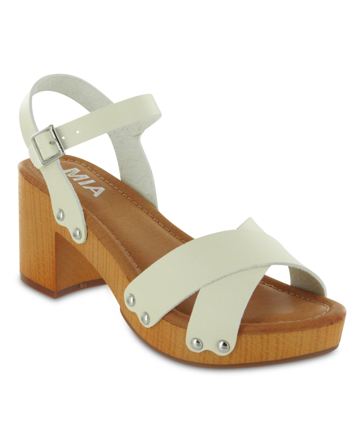 Mia Women's Susan Wooden Heel Sandals Women's Shoes | Macys (US)