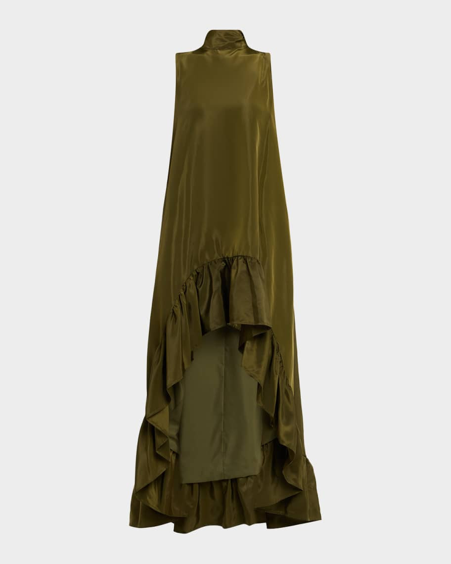 One33 Social Taffeta Ruffle High-Low Gown | Neiman Marcus