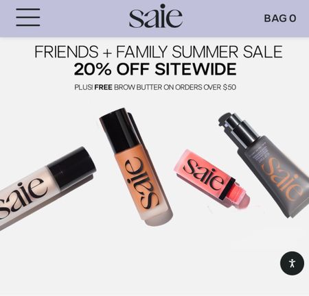 Saie beauty 20% off entire sight! 
Beauty deals


#LTKbeauty #LTKFind #LTKsalealert