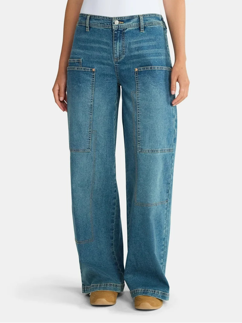 Madden NYC Women's Cargo Jeans, 32" Inseam, Sizes XXS-XXL | Walmart (US)