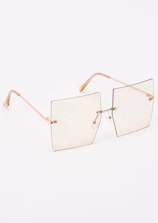 Brown Oversized Square Lens Sunglasses | rue21