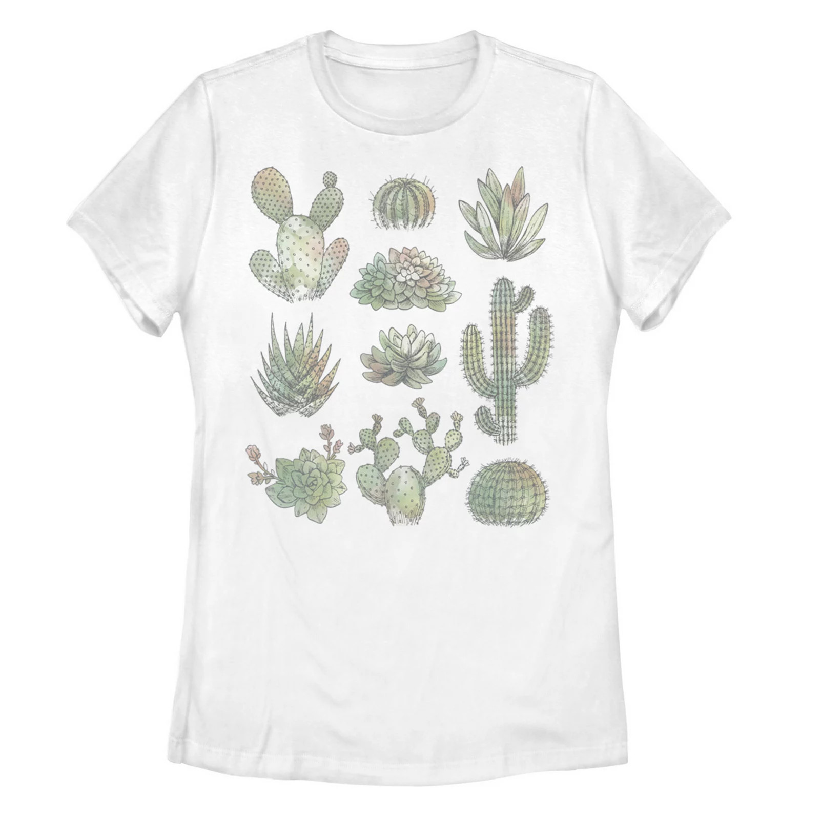 Juniors' Watercolor Cactus Graphic Tee, Girl's, Size: XL, White | Kohl's