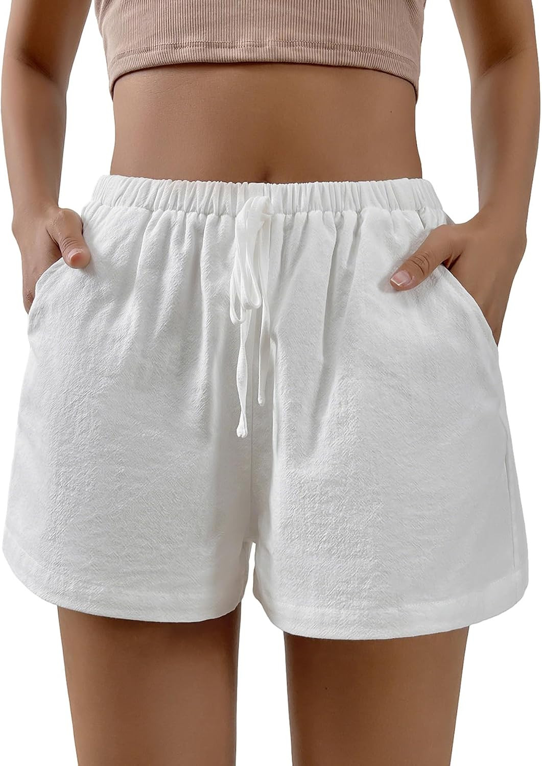 SHENHE Women's Summer Elastic Waist Casual Loose Shorts with Pockets | Amazon (US)