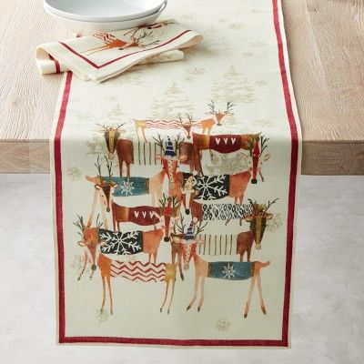 Natale Reindeer Table Runner | Williams-Sonoma