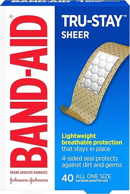 Band-Aid Brand Tru-Stay Sheer Strips Adhesive Bandages for First Aid and Wound Care, All One Size... | Amazon (US)