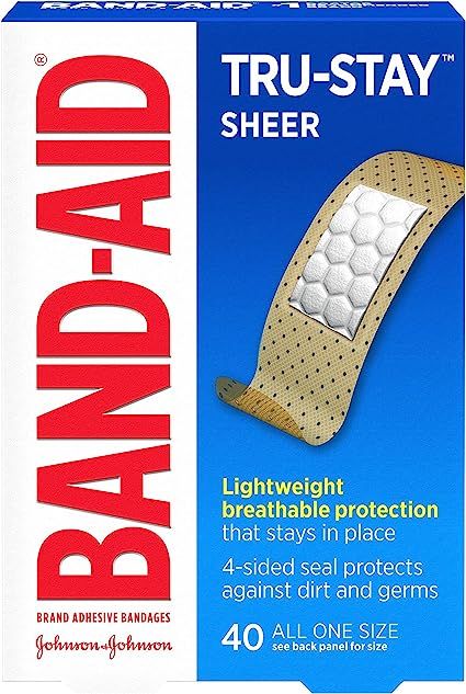 Band-Aid Brand Tru-Stay Sheer Strips Adhesive Bandages for First Aid and Wound Care, All One Size... | Amazon (US)