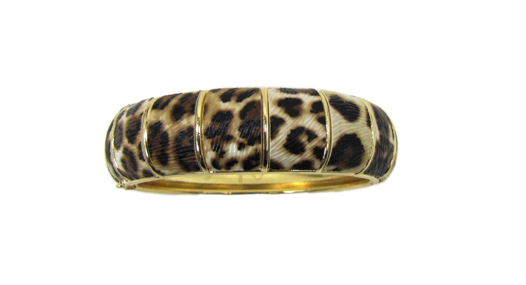 Animal Print Bangle Bracelet With Hinge Opening. Animal Print Bracelet, Animal Print Jewelry, Ani... | Etsy (US)