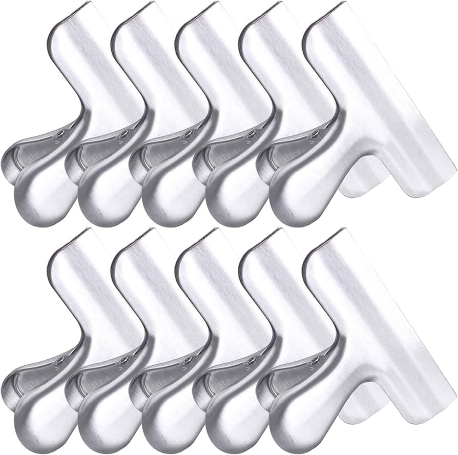Heavy Duty Thicker Stainless Steel Chip Bag Clips Clamps, 3-inch (8 Pack) | Amazon (US)