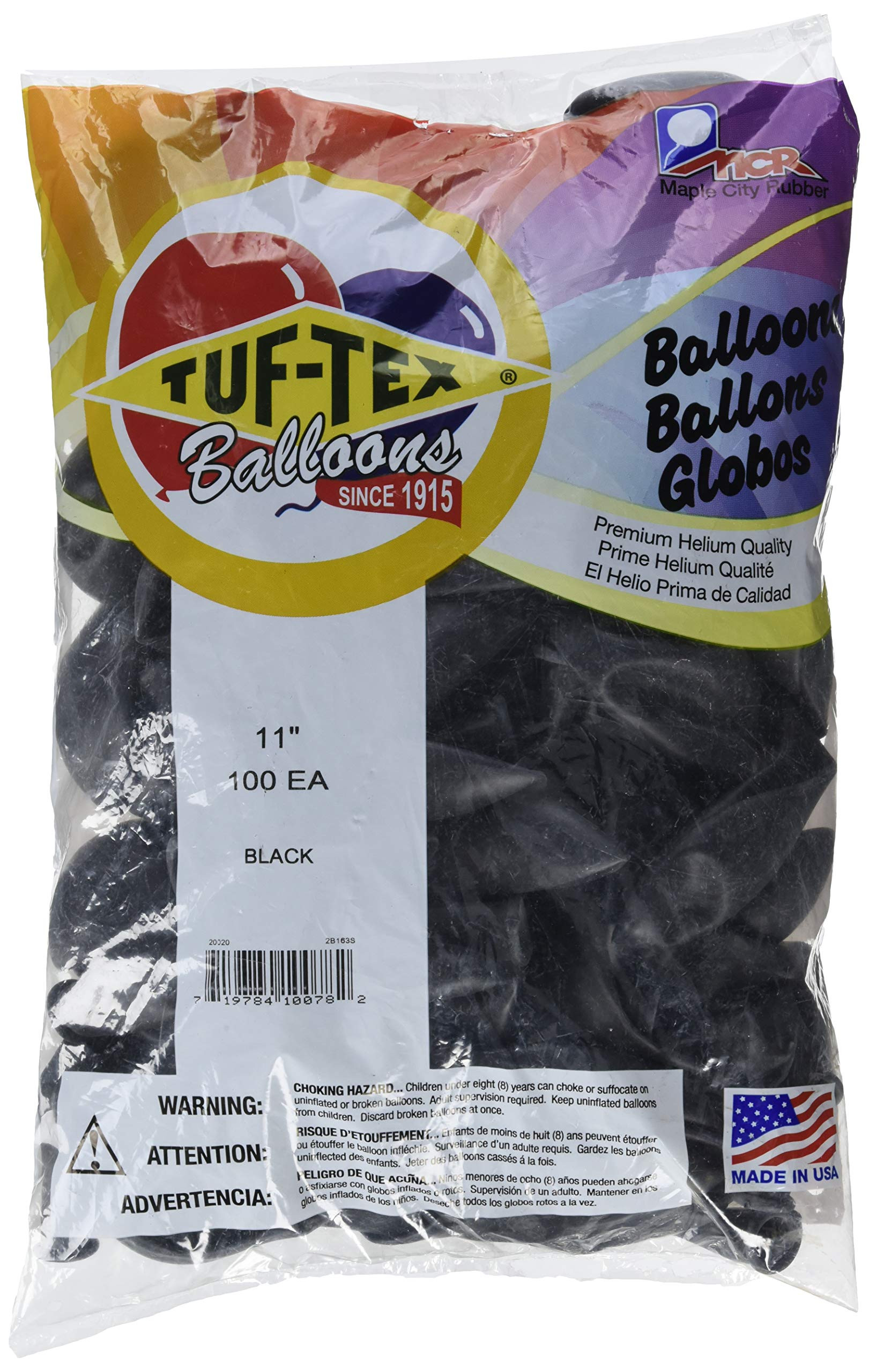 Tuf-Tex 11" Black Latex Balloons | Amazon (US)