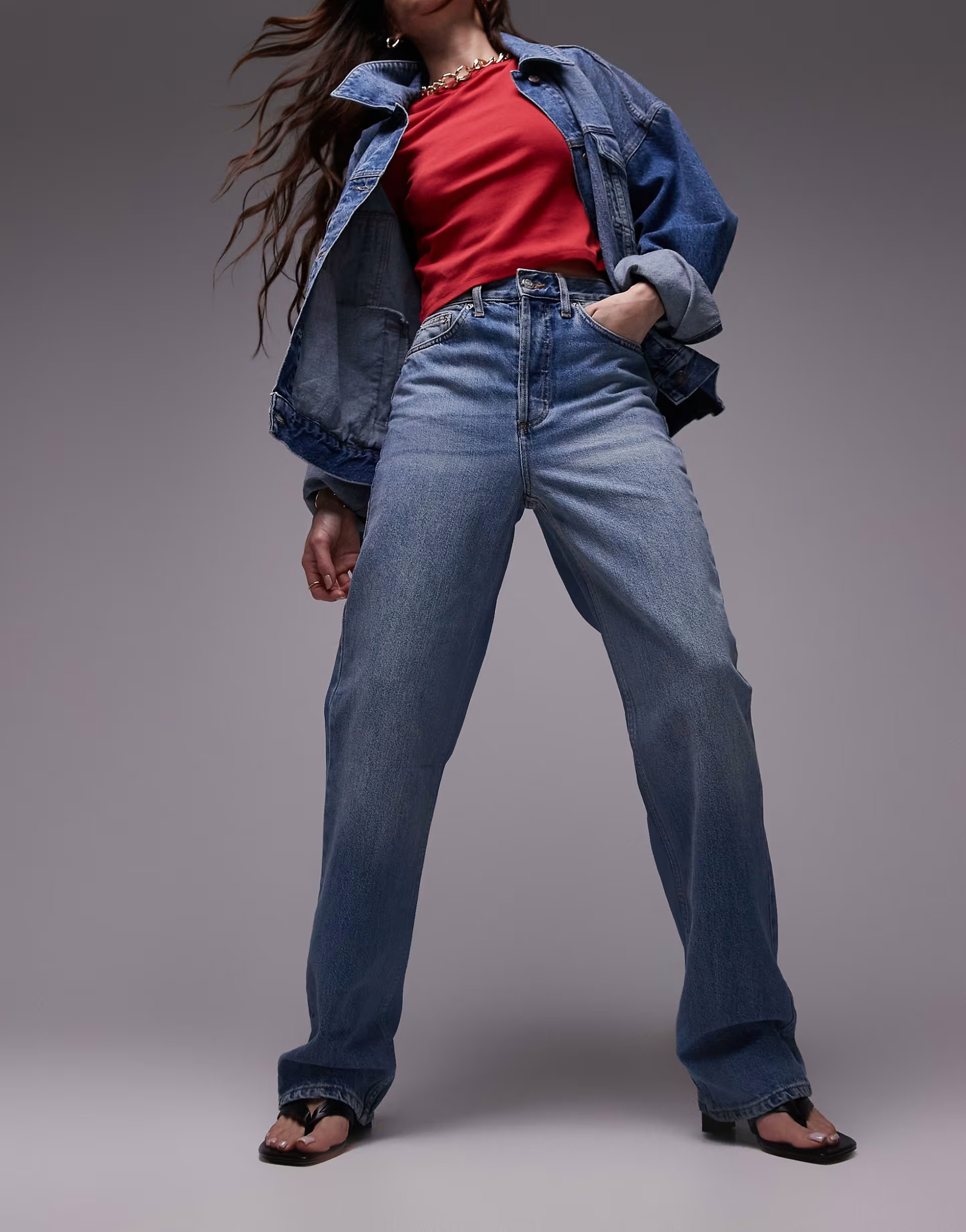 Topshop Kort jeans in mid blue | ASOS | ASOS (Global)