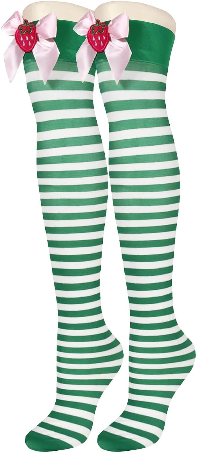 Benefeet Sox Womens Thigh High Socks Argyle Girls Novelty Striped Over the Knee High Socks Funny ... | Amazon (US)