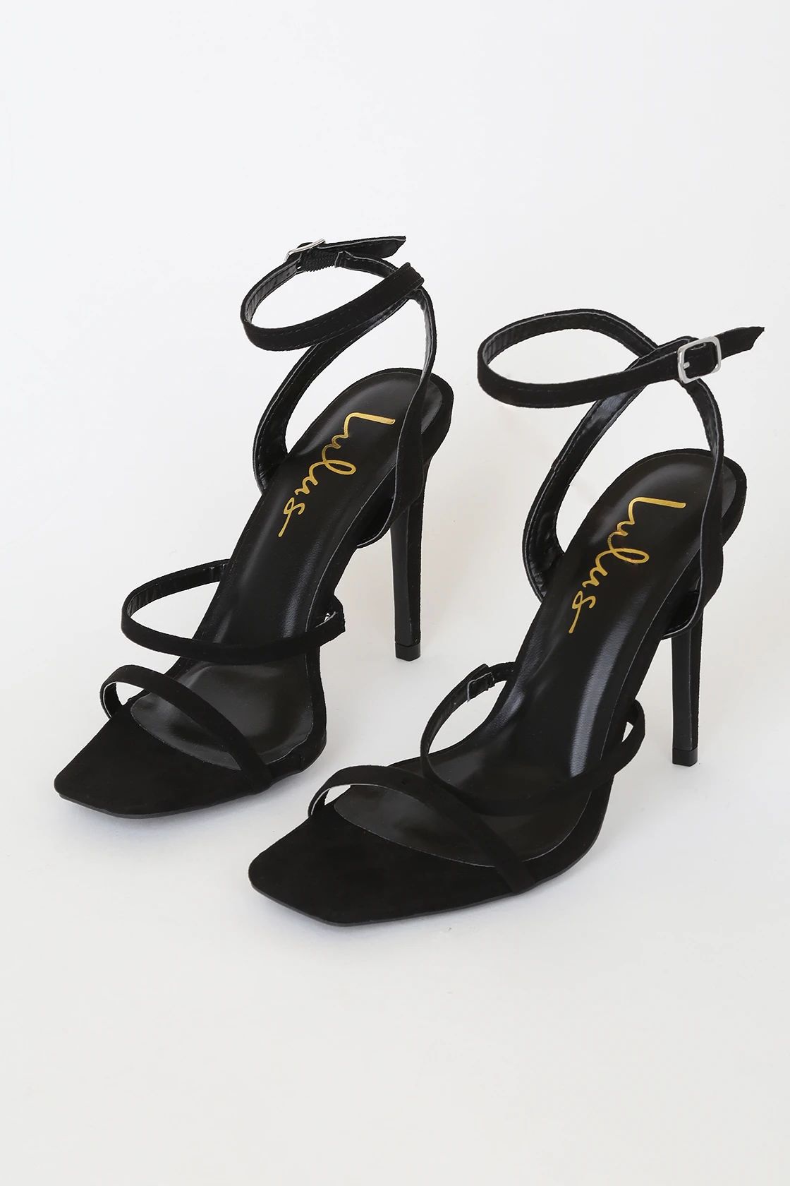 Leticiya Black Suede Ankle-Strap High Heel Sandals | Lulus (US)
