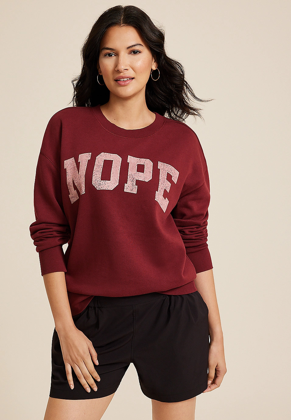 Nope Relaxed Fit Sweatshirt | Maurices