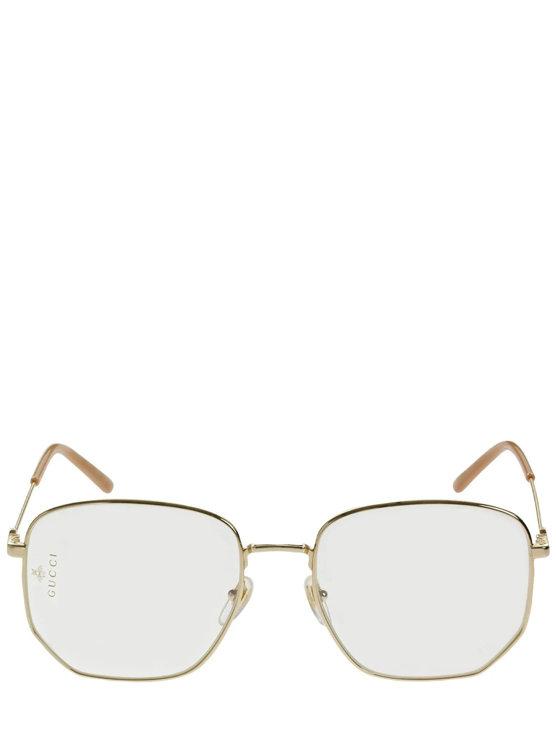 Gg0396s Squared Metal Eyeglasses | Luisaviaroma