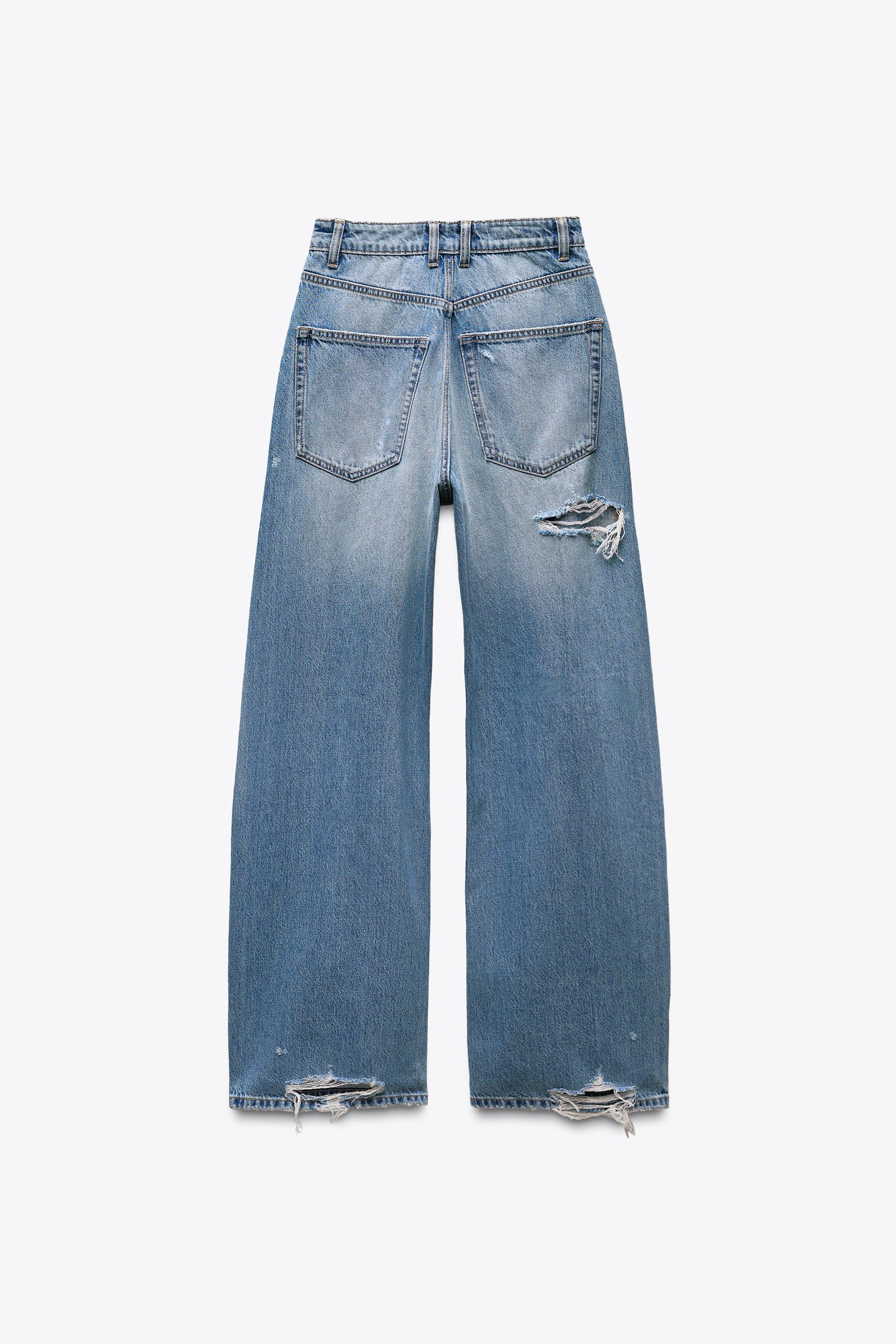 TRF MID-RISE BAGGY RIPPED JEANS | Zara US