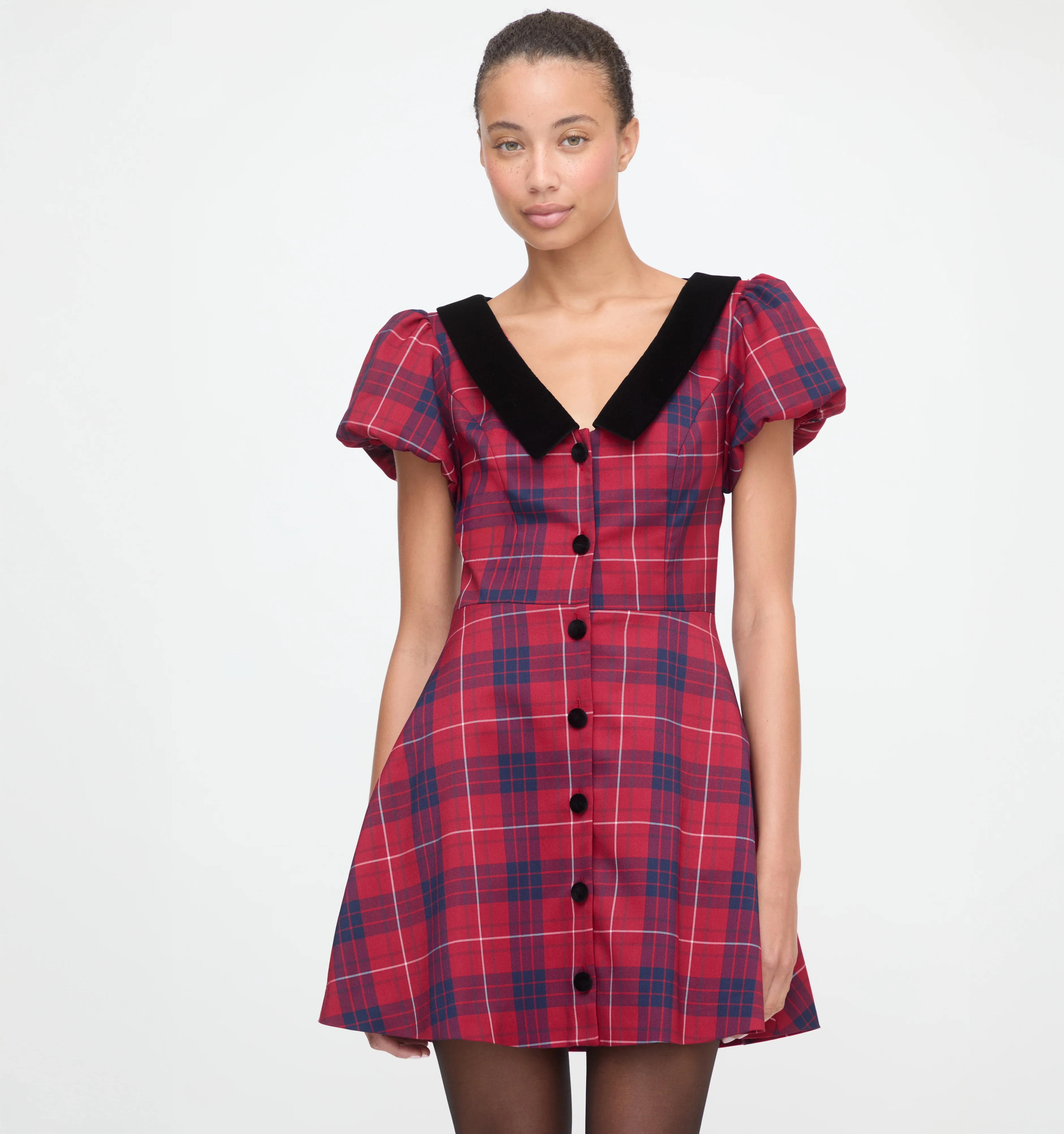 The Samantha Dress - Cherry Tartan | Hill House Home US