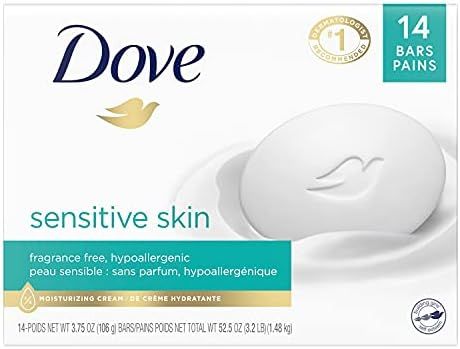 Dove Beauty Bar More Moisturizing Than Bar Soap for Softer Skin, Fragrance-Free, Hypoallergenic B... | Amazon (US)