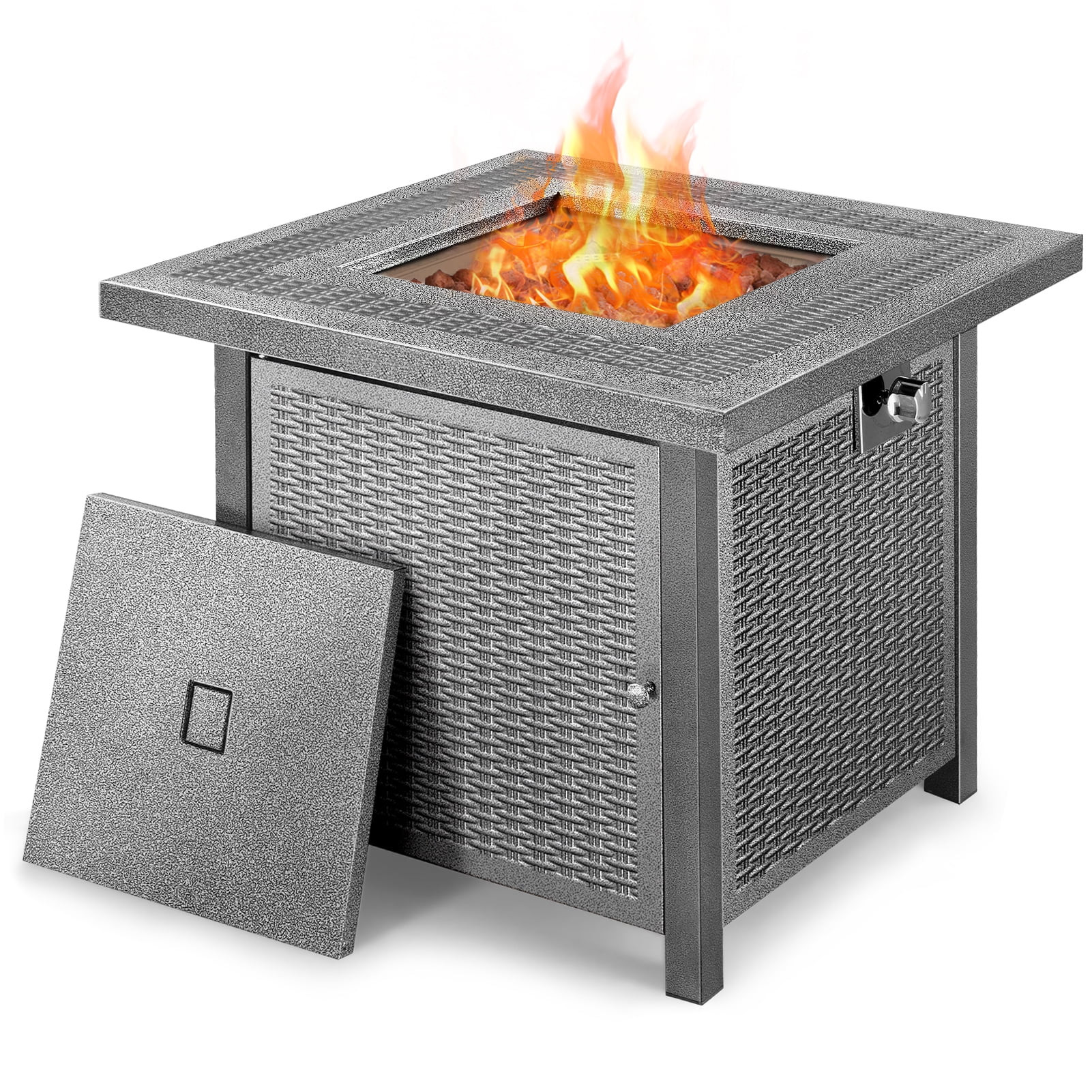 QOMOTOP Outdoor Propane Fire Pit, Gas Fire Pit Table, 28in,50,000 BTU Auto-Ignition, ETL Certific... | Walmart (US)