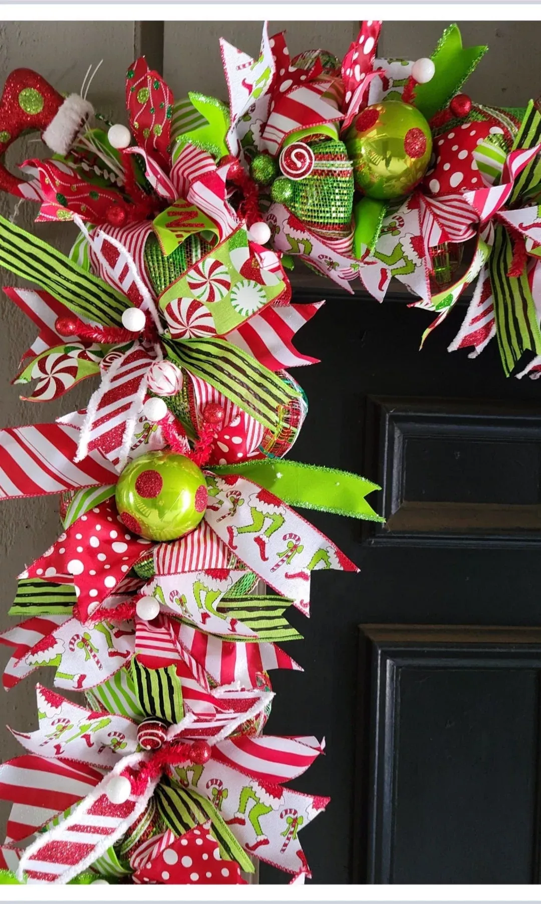 Grinch Themed Swags, Grinch Themed Wreaths, Grinch Decor, Christmas Swags,  Christmas Wreaths, Green Monster Swags, Door Decor, Door Swags 