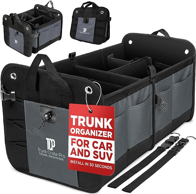 TRUNKCRATEPRO Trunk Organizer For Car, Suv, Truck | Premium Adjustable Multi Compartments Collaps... | Amazon (US)
