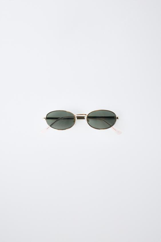 Zara - Oval Metal Sunglasses - Golden - L (10-14 Years) - Kids | Zara UK
