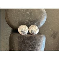 sterling Silver Mini Concho Earrings, .925 Post Earrings, Small Dome Southwestern Post Back 10mm | Etsy (US)