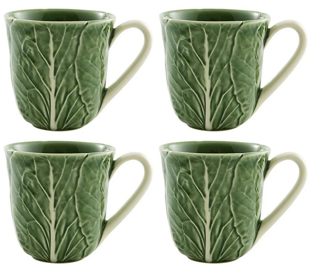Cabbage Mug in Green, Set of 4 | Over The Moon