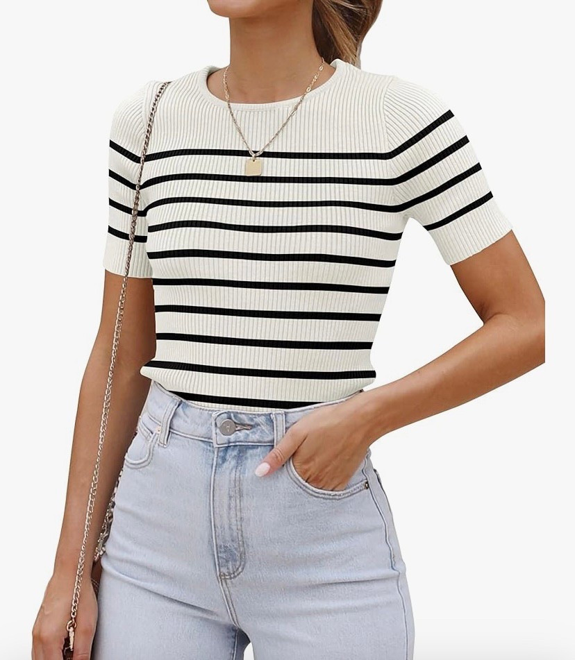 Tres chic! Kate Middleton vibes. French style. Effortlessly chic Paris street style for $17. Great work too, pair under a blazer. Affordable fashion. Nautical style  

#LTKWorkwear #LTKStyleTip #LTKFindsUnder50