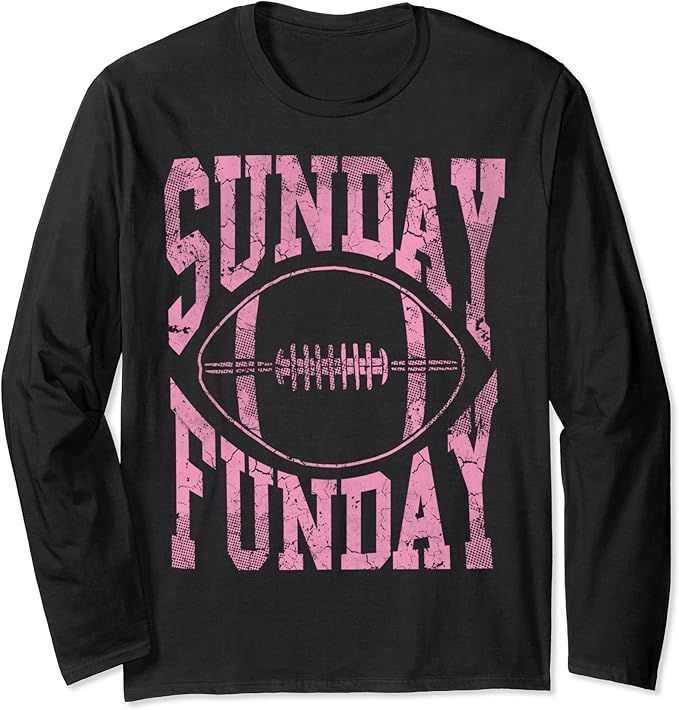 Cute Sunday Funday Football Long Sleeve Shirt Women Girls | Amazon (US)