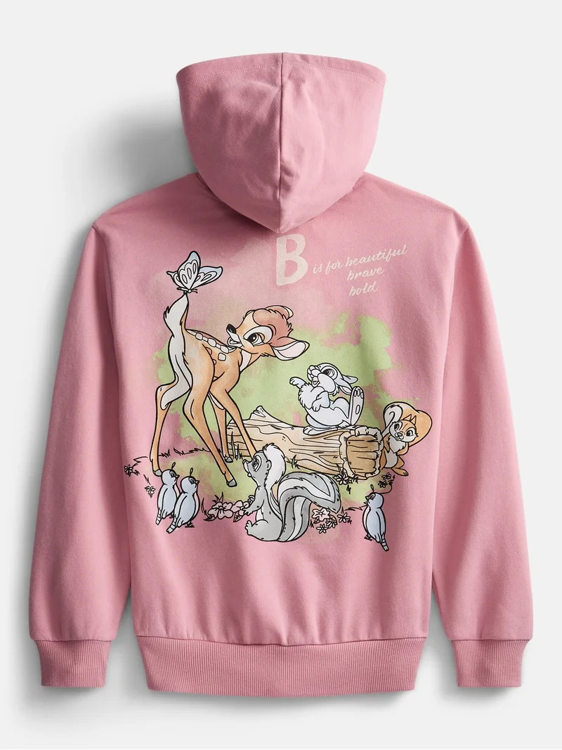 Disney Bambi Girl's Graphic Fleece Hoodie, Sizes 4-16 | Walmart (US)