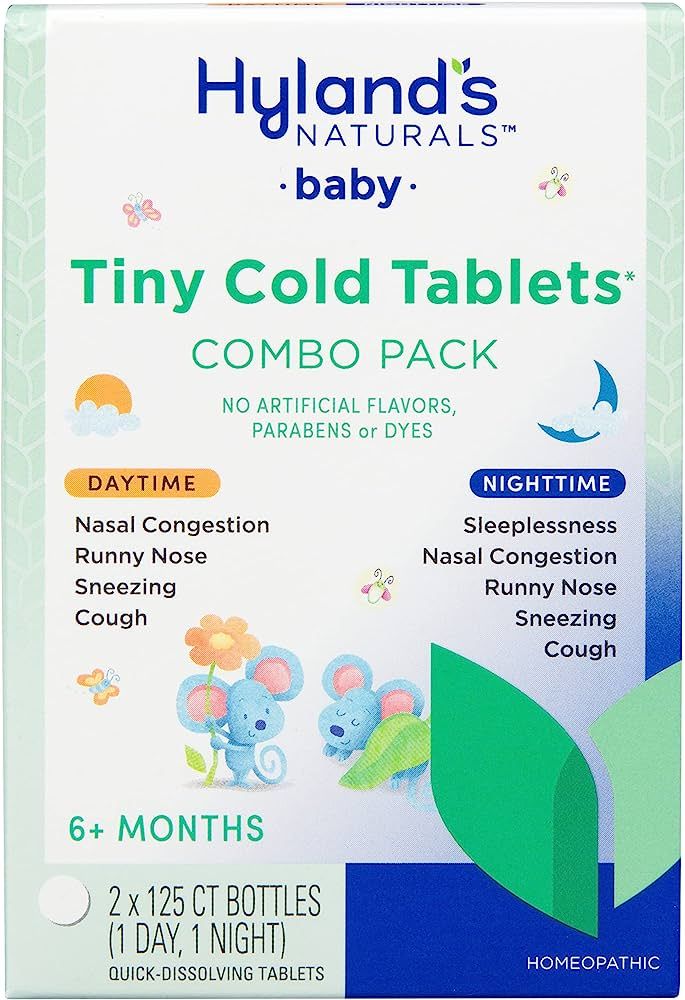 Hyland's Infant and Baby Cold Medicine, Naturals Baby Tiny Cold Tablets, Day & Night Value Pack, ... | Amazon (US)
