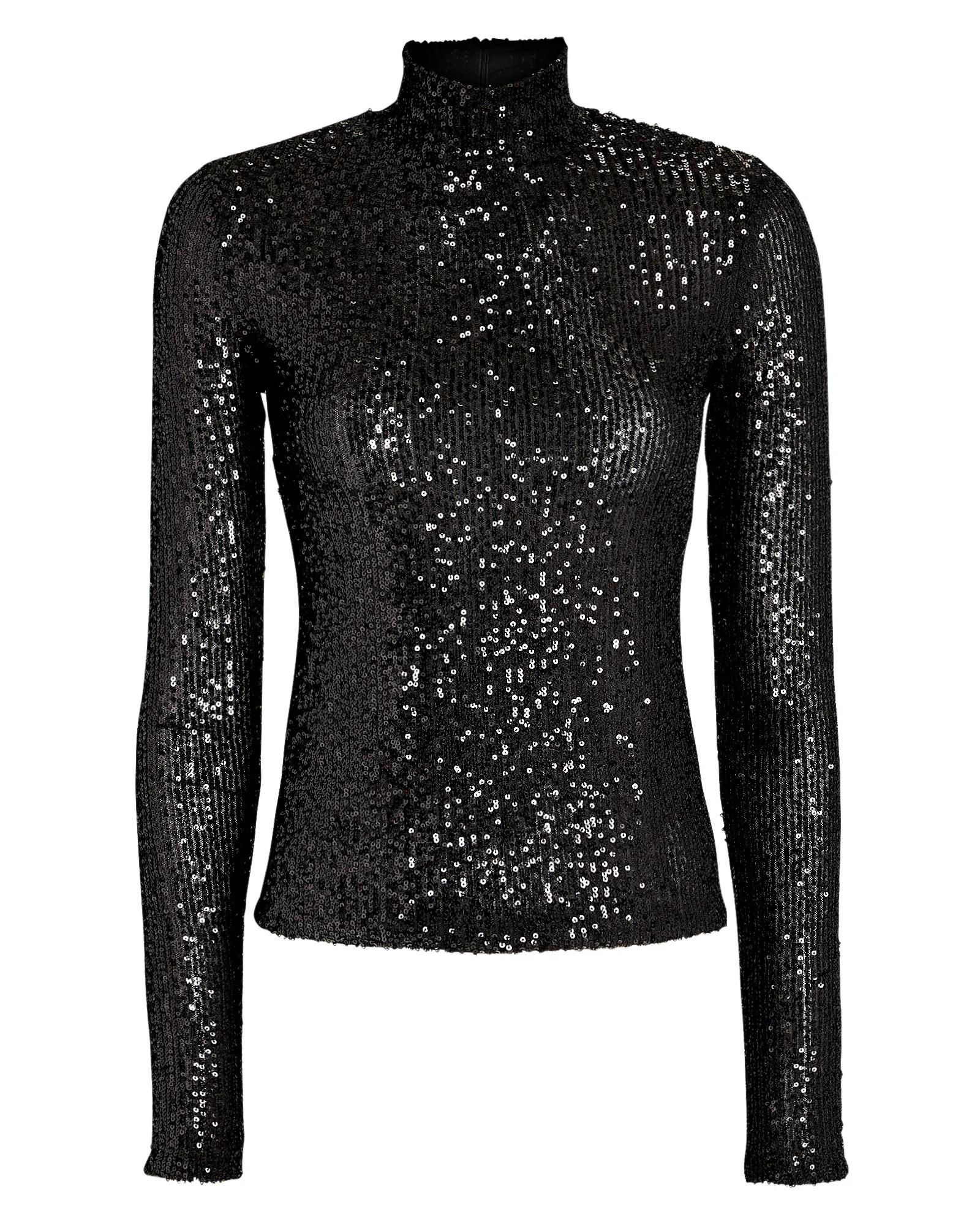 Tivia Sequined Knit Turtleneck Top | INTERMIX