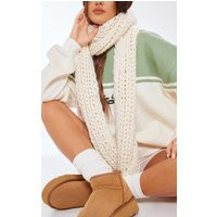 Cream Cable Knit Knee High Slouchy Socks | PrettyLittleThing US