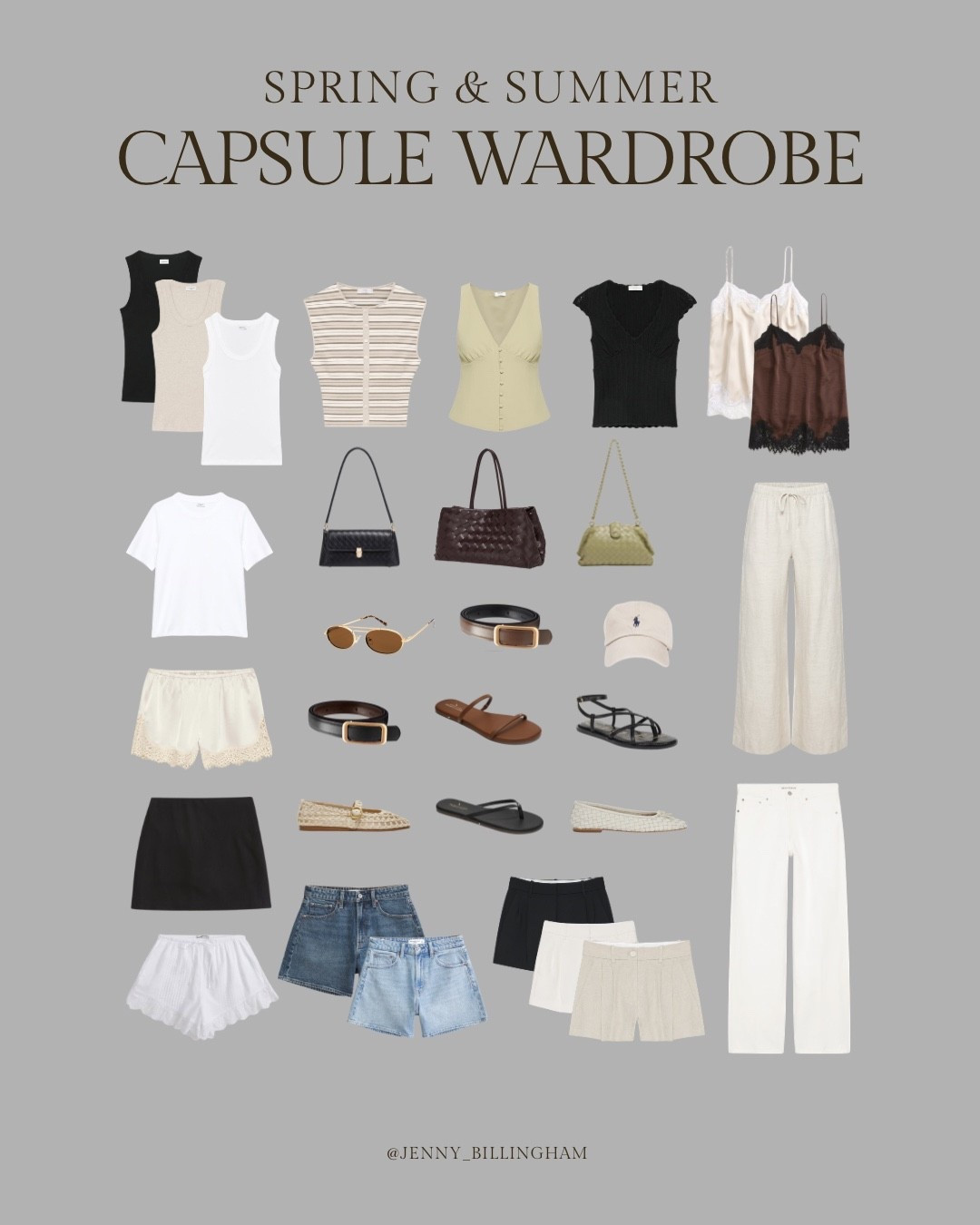 Your spring/summer capsule, simplified: elevated basics you can throw on, mix up, and wear on repeat.

—
Spring style / summer style / ssc26 / white jeans / cream jeans / linen pants / midi skirt / denim shorts / linen shorts / denim shirt / lightweight jacket / linen dress / cashmere sweater / tanks / sweater tee / sneakers / ballet flats / strappy sandals / vacation outfits / flip flops / spring outfits 2026 / summer outfits 2026 / capsule wardrobe / summer capsule wardrobe / spring capsule wardrobe / capsule wardrobe outfits

#LTKSaleAlert #LTKSeasonal