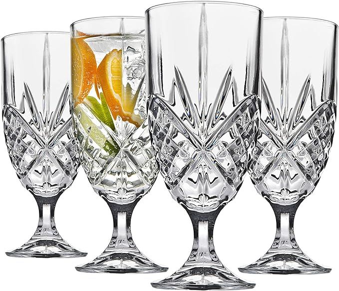 Godinger Iced Tea Beverage Glasses, Shatterproof and Reusable Acrylic - Dublin Collection, Set of... | Amazon (US)