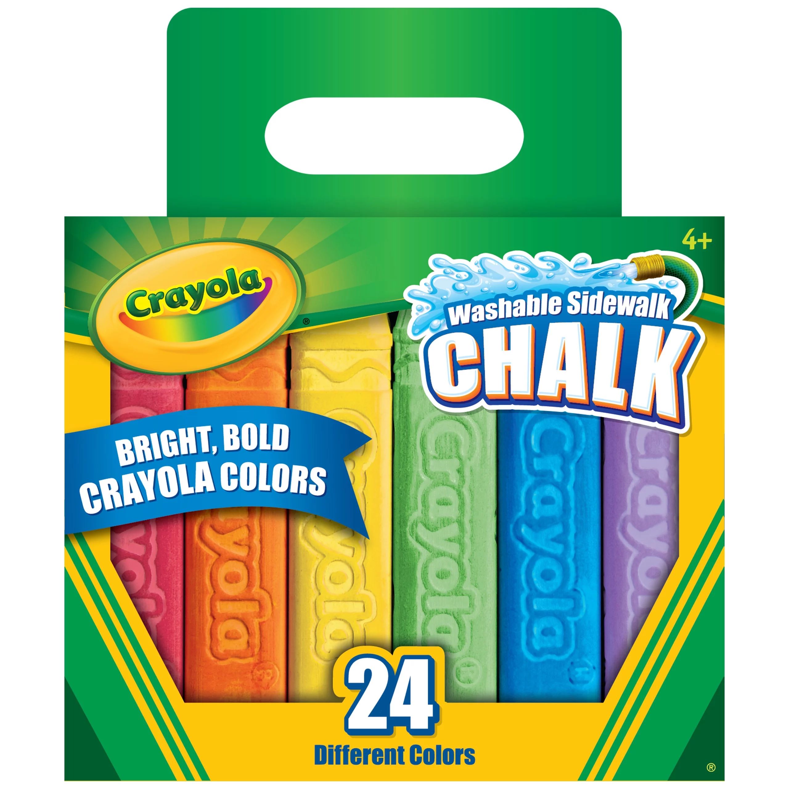 Crayola Washable Sidewalk Chalk in Assorted Colors, 24 Count - Walmart.com | Walmart (US)