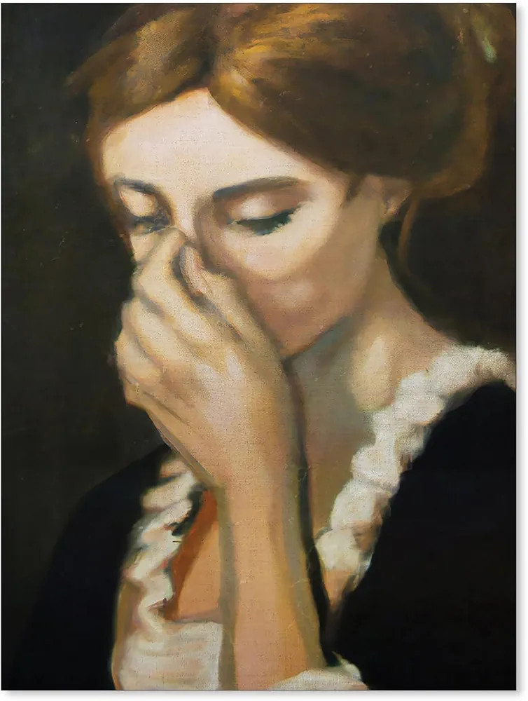 WBSTGUE Funny Bathroom Wall Art Vintage Classical Oil Painting Poster Humorous Toilet Pictures Wo... | Amazon (US)